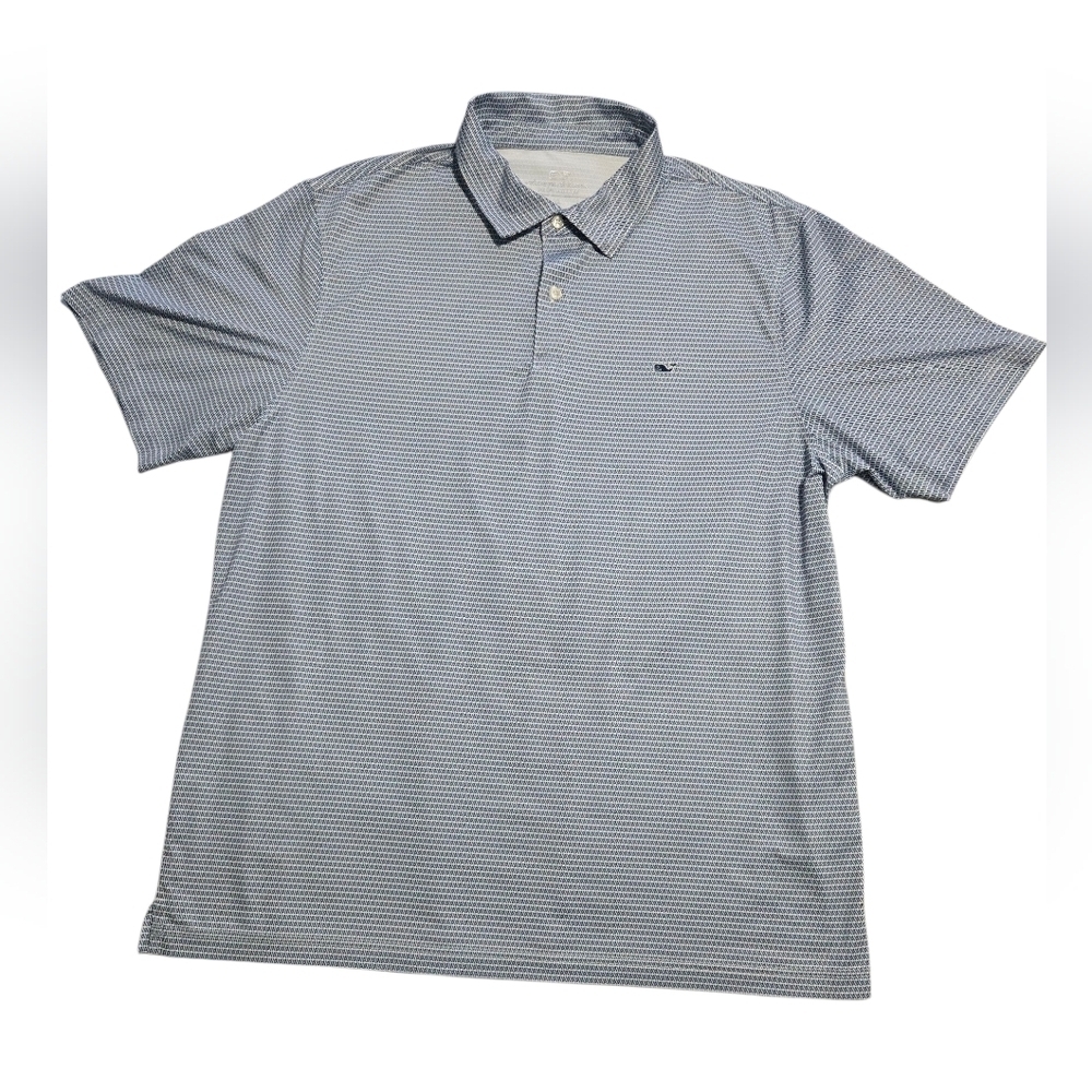 Vineyard Vines Navy and White Performance Short Sleeve Golf Polo XL